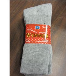 NEW:  MEN'S GREY SOCKS (SIZE 10 - 13) (3 PAIR) - PER BUNDLE