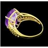 Image 3 : 14KT Yellow Gold Ladies 6.80 ctw Amethyst Ring