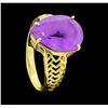 Image 4 : 14KT Yellow Gold Ladies 6.80 ctw Amethyst Ring