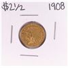 Image 1 : 1908 $2 1/2 Indian Head Quarter Eagle Gold Coin