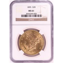 1895 $20 Liberty Head Double Eagle Gold Coin NGC MS61