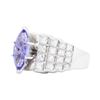 Image 2 : 18KT White Gold 1.95 ctw Tanzanite and Diamond Ring