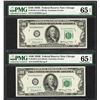 Image 1 : Lot of (2) 1950E $100 Federal Reserve Notes Chicago PMG Gem Uncirculated 65EPQ