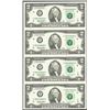 Image 1 : Uncut Sheet of (4) 1995 $2 Federal Reserve Notes Atlanta