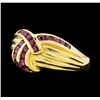 Image 2 : 14KT Yellow Gold Ladies 1.00 ctw Ruby Ring