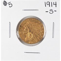 1914-S $5 Indian Head Half Eagle Gold Coin