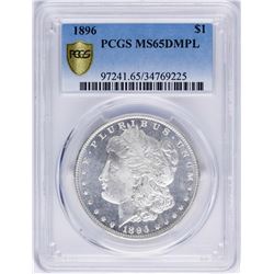 1896 $1 Morgan Silver Dollar Coin PCGS MS65DMPL