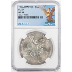 1984Mo Mexico 1 Onza Libertad Silver Coin NGC MS66