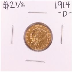 1914-D $2 1/2 Indian Head Quarter Eagle Gold Coin