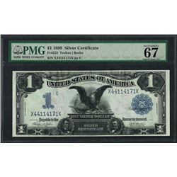 1899 $1 Black Eagle Silver Certificate Note Fr.233 PMG Superb Gem Unc. 67EPQ