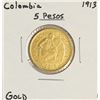 Image 1 : 1913 Columbia 5 Pesos Gold Coin