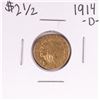 Image 1 : 1914-D $2 1/2 Indian Head Quarter Eagle Gold Coin