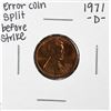 Image 1 : 1971-D Lincoln Cent Error Coin Split Before Strike