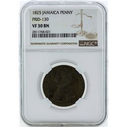 1825 Jamaica Penny PRID-130 Coin NGC VF30BN