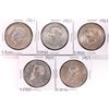 Image 1 : Lot of (5) Assorted Date Mexico Cinco Pesos Silver Coins