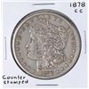 Image 1 : 1878-CC $1 Morgan Silver Dollar Coin w/ Counter Stamp