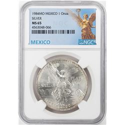 1984Mo Mexico 1 Onza Libertad Silver Coin NGC MS65