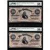 Image 1 : Consecutive 1864 $50 Confederate States of America Notes PMG About Uncirculated 58EPQ