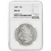 Image 1 : 1887 $1 Morgan Silver Dollar Coin NGC MS64