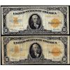 Image 1 : Lot of (2) 1922 $10 Gold Certificate Notes