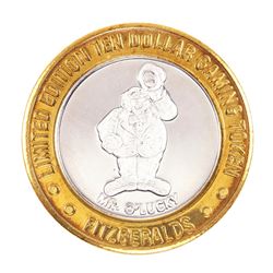 .999 Silver Fitzgerald's Casino & Hotel Reno, NV $10 Limited Edition Gaming Token