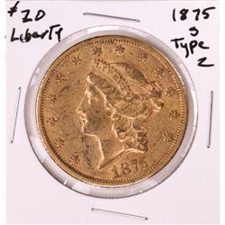 1875-S Type 2 $20 Liberty Head Double Eagle Gold Coin