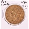 Image 1 : 1876-S Type 2 $20 Liberty Head Double Eagle Gold Coin