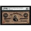 Image 1 : 1864 $50 Confederate States of America Note T-66 PMG Very Fine 35EPQ Low Serial Number