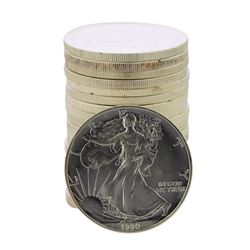 Roll of (20) Brilliant Uncirculated 1990 $1 American Silver Eagle Coins