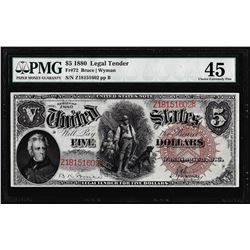 1880 $5 Woodchopper Legal Tender Note Fr.72 PMG Choice Extremely Fine 45