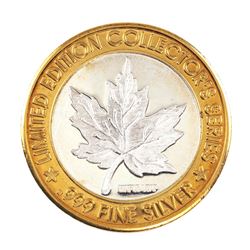 .999 Silver Casino Windsor Ontario, Canada $20 Casino Limited Edition Gaming Token