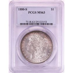 1880-S $1 Morgan Silver Dollar Coin PCGS MS63