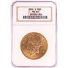 Image 1 : 1904-S $20 Liberty Head Double Eagle Gold Coin NGC MS61