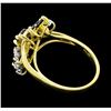 Image 3 : 14KT Yellow Gold Ladies 1.50 ctw Sapphire and Diamond Waterfall Ring