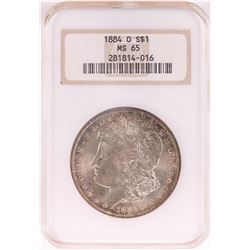 1884-O $1 Morgan Silver Dollar Coin NGC MS65 Nice Toning Old Holder