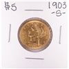 Image 1 : 1903-S $5 Liberty Head Half Eagle Gold Coin