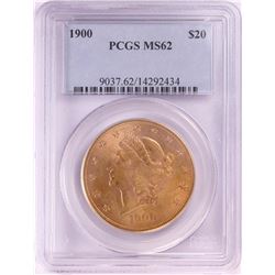 1900 $20 Liberty Head Double Eagle Gold Coin PCGS MS62