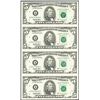 Image 1 : Uncut Sheet of (4) 1995 $5 Federal Reserve Notes Boston