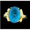 Image 1 : 14KT Yellow Gold Ladies 7.00 ctw Blue Topaz Ring