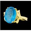 Image 2 : 14KT Yellow Gold Ladies 7.00 ctw Blue Topaz Ring