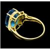 Image 3 : 14KT Yellow Gold Ladies 7.00 ctw Blue Topaz Ring