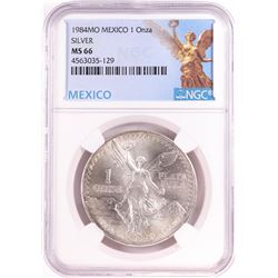 1984Mo Mexico 1 Onza Libertad Silver Coin NGC MS66