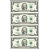 Image 1 : Uncut Sheet of (4) 1995 $2 Federal Reserve Notes Atlanta