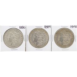 Lot of 1886, 1889, & 1898 $1 Morgan Silver Dollar Coins