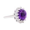 Image 1 : 14KT White Gold 5.05 ctw Amethyst And Diamond Ring