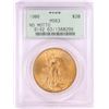 Image 1 : 1908 No Motto $20 St. Gaudens Double Eagle Gold Coin PCGS MS63 Old Green Holder
