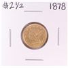 Image 1 : 1878 $2 1/2 Liberty Head Quarter Eagle Gold Coin