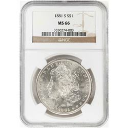 1881-S $1 Morgan Silver Dollar Coin NGC MS66