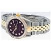Image 6 : Rolex Mens 2 Tone 14K Maroon Princess Cut Diamond Datejust Wristwatch With Rolex