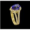 Image 4 : 2.05 ctw Tanzanite and Diamond Ring - 14KT Yellow Gold